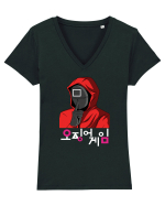 Guardian Square Shhhh Tricou mânecă scurtă guler V Damă Evoker