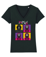 Front Man Squid Game Guardians Tricou mânecă scurtă guler V Damă Evoker