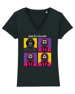 Front Man Squid Game Guardians Tricou mânecă scurtă guler V Damă Evoker