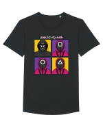 Front Man Squid Game Guardians Tricou mânecă scurtă guler larg Bărbat Skater