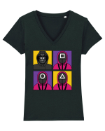 Front Man Squid Game Guardians Tricou mânecă scurtă guler V Damă Evoker