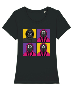 Front Man Squid Game Guardians Tricou mânecă scurtă guler larg fitted Damă Expresser