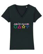 Circle Triangle Star and Umbrella Squid Game Tricou mânecă scurtă guler V Damă Evoker