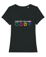 Circle Triangle Star and Umbrella Squid Game Tricou mânecă scurtă guler larg fitted Damă Expresser