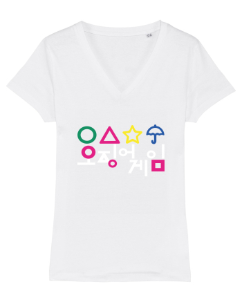 Circle Triangle Star and Umbrella Squid Game Corean White