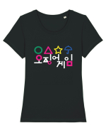 Circle Triangle Star and Umbrella Squid Game Corean Tricou mânecă scurtă guler larg fitted Damă Expresser