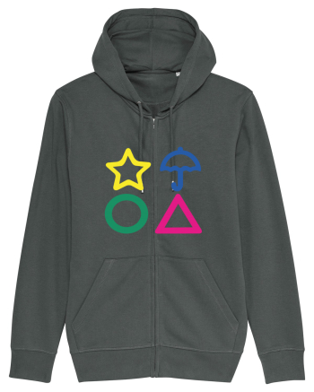 Circle Triangle Star and Umbrella Squid Game Anthracite