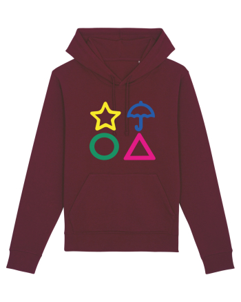 Circle Triangle Star and Umbrella Squid Game Burgundy