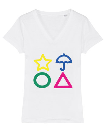 Circle Triangle Star and Umbrella Squid Game White