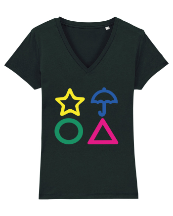 Circle Triangle Star and Umbrella Squid Game Black