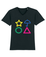 Circle Triangle Star and Umbrella Squid Game Tricou mânecă scurtă guler V Bărbat Presenter