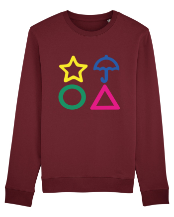 Circle Triangle Star and Umbrella Squid Game Burgundy