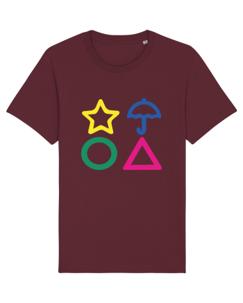 Circle Triangle Star and Umbrella Squid Game Burgundy