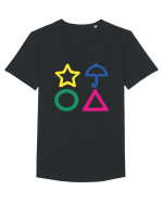 Circle Triangle Star and Umbrella Squid Game Tricou mânecă scurtă guler larg Bărbat Skater