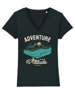 Adventure is an attitude - culori inchise Tricou mânecă scurtă guler V Damă Evoker