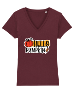 Hello Pumpkin Tricou mânecă scurtă guler V Damă Evoker