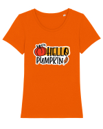 Hello Pumpkin Tricou mânecă scurtă guler larg fitted Damă Expresser
