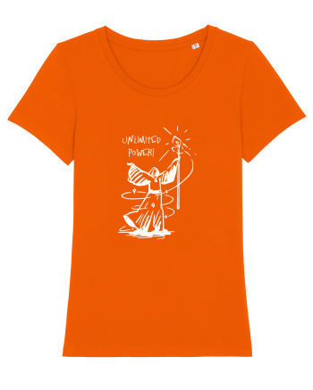 Cool Wizard Doing Magic - Unlimited Power! Bright Orange