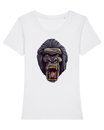 Gorilla Angry Face White