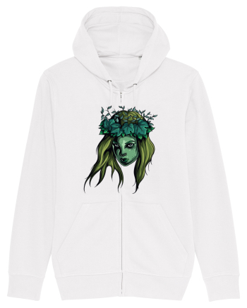 Green Beauty Girl Face White