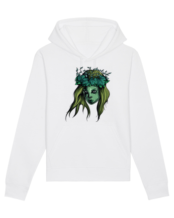 Green Beauty Girl Face White
