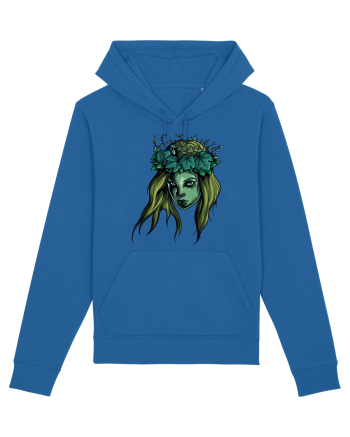 Green Beauty Girl Face Royal Blue
