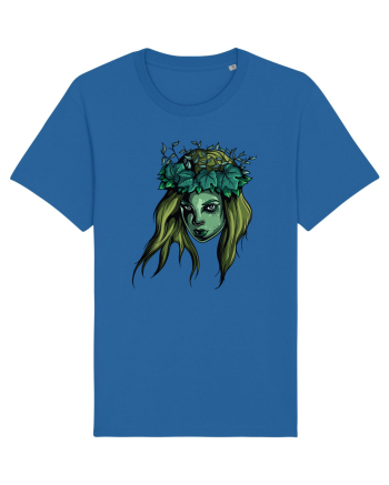 Green Beauty Girl Face Royal Blue