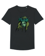 Green Beauty Girl Face Tricou mânecă scurtă guler larg Bărbat Skater
