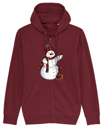 Retro Funny Snowman Burgundy