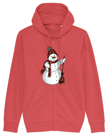 Retro Funny Snowman Carmine Red