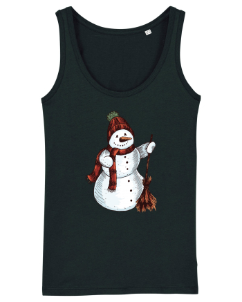 Retro Funny Snowman Black