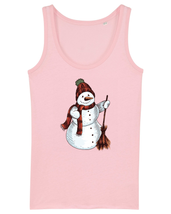 Retro Funny Snowman Cotton Pink
