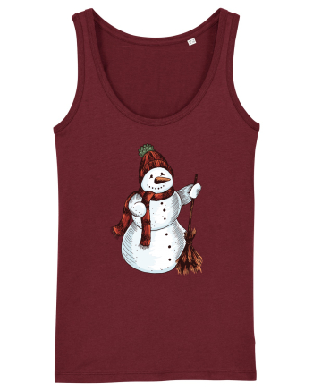 Retro Funny Snowman Burgundy