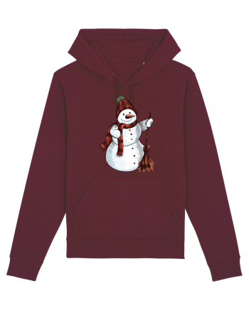 Retro Funny Snowman Burgundy