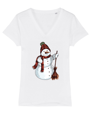 Retro Funny Snowman White