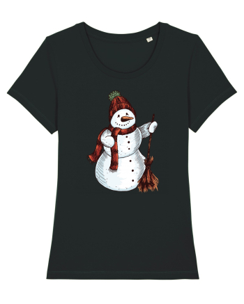 Retro Funny Snowman Black