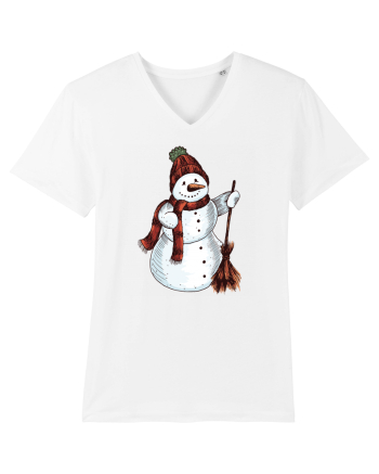 Retro Funny Snowman White