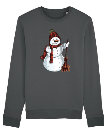 Retro Funny Snowman Anthracite