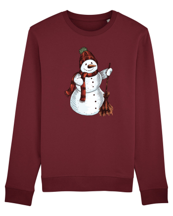 Retro Funny Snowman Burgundy