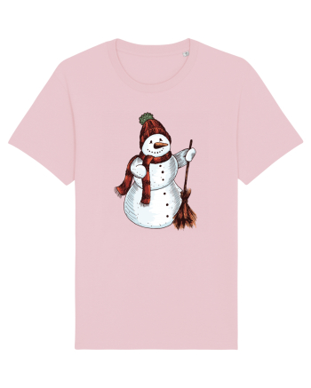 Retro Funny Snowman Cotton Pink