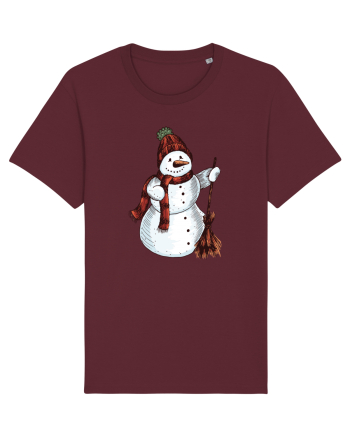Retro Funny Snowman Burgundy