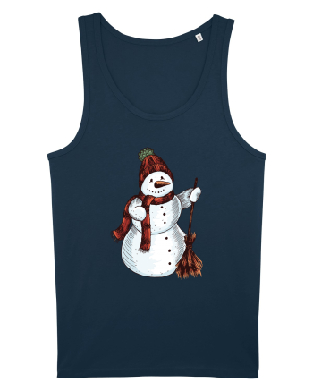 Retro Funny Snowman Navy