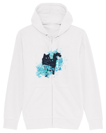 Watercolor Black Cat White