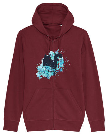 Watercolor Black Cat Burgundy