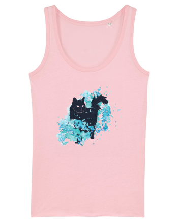 Watercolor Black Cat Cotton Pink