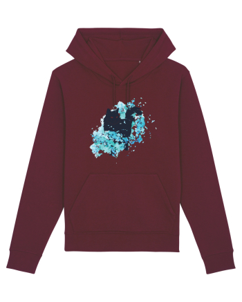 Watercolor Black Cat Burgundy