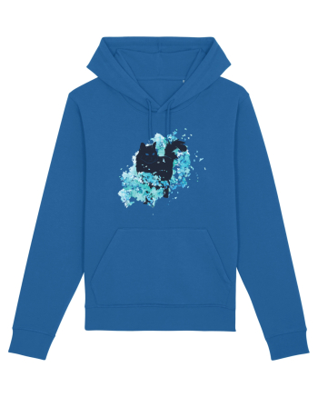 Watercolor Black Cat Royal Blue