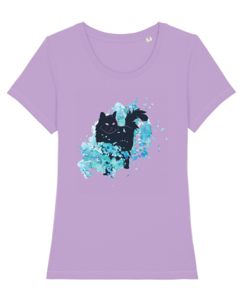 Watercolor Black Cat Lavender Dawn