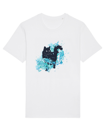 Watercolor Black Cat White