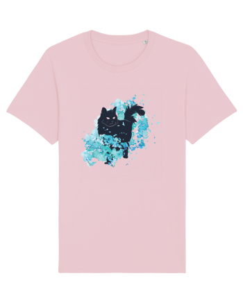 Watercolor Black Cat Cotton Pink